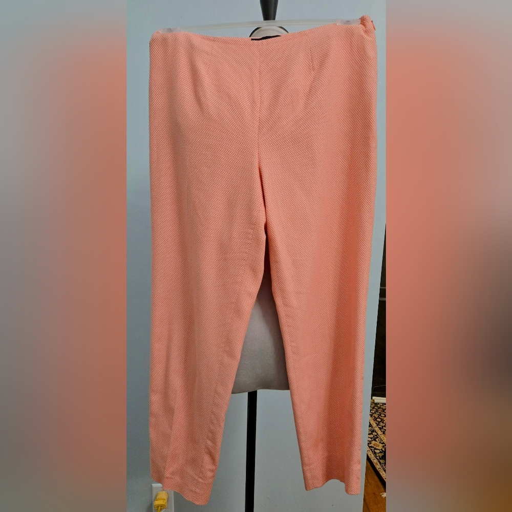 Piazza Sempione "Audrey" Italian slacks peach geometric design 26 ins. 31 waist